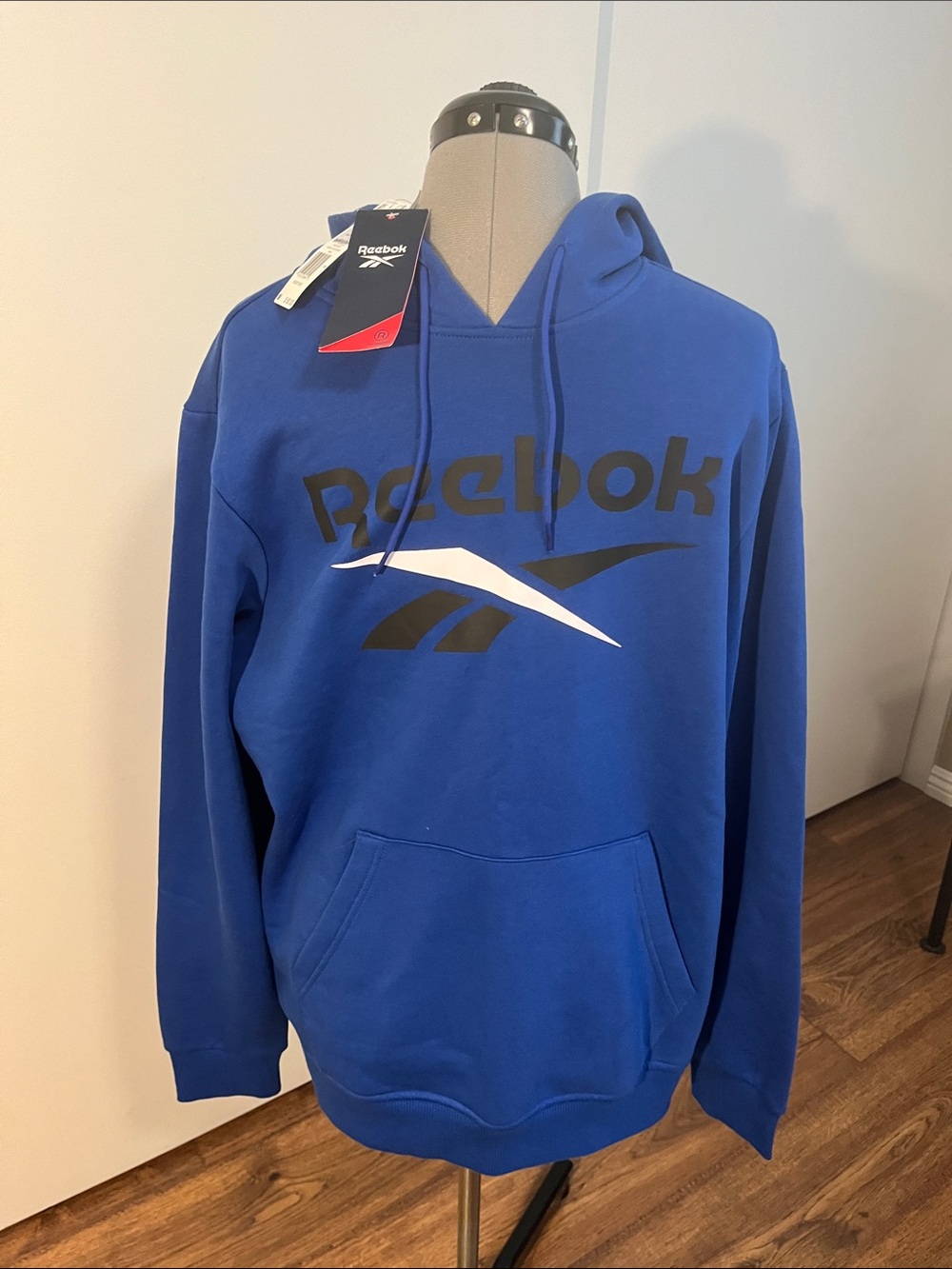 Reebok Men's Royal Blue Logo Crewneck Hoodie